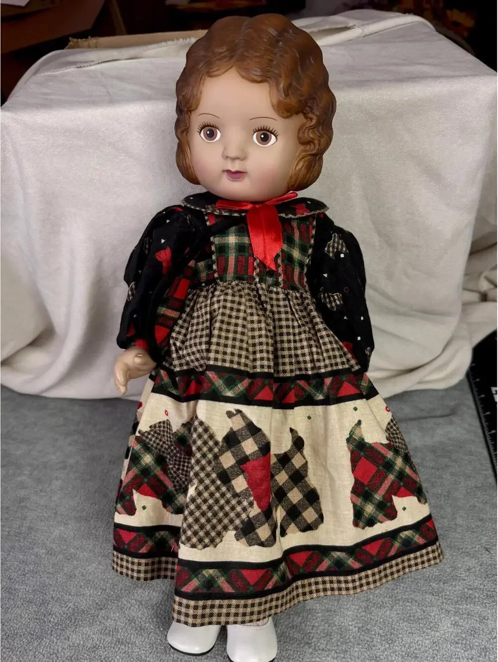 vintage daisy kingdom doll 1991 country christmas decor‎ plaid dress